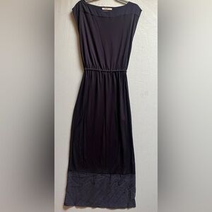 Penny black Maxi Dress V-Back Silk Hem Drawstring Waist Sz M
